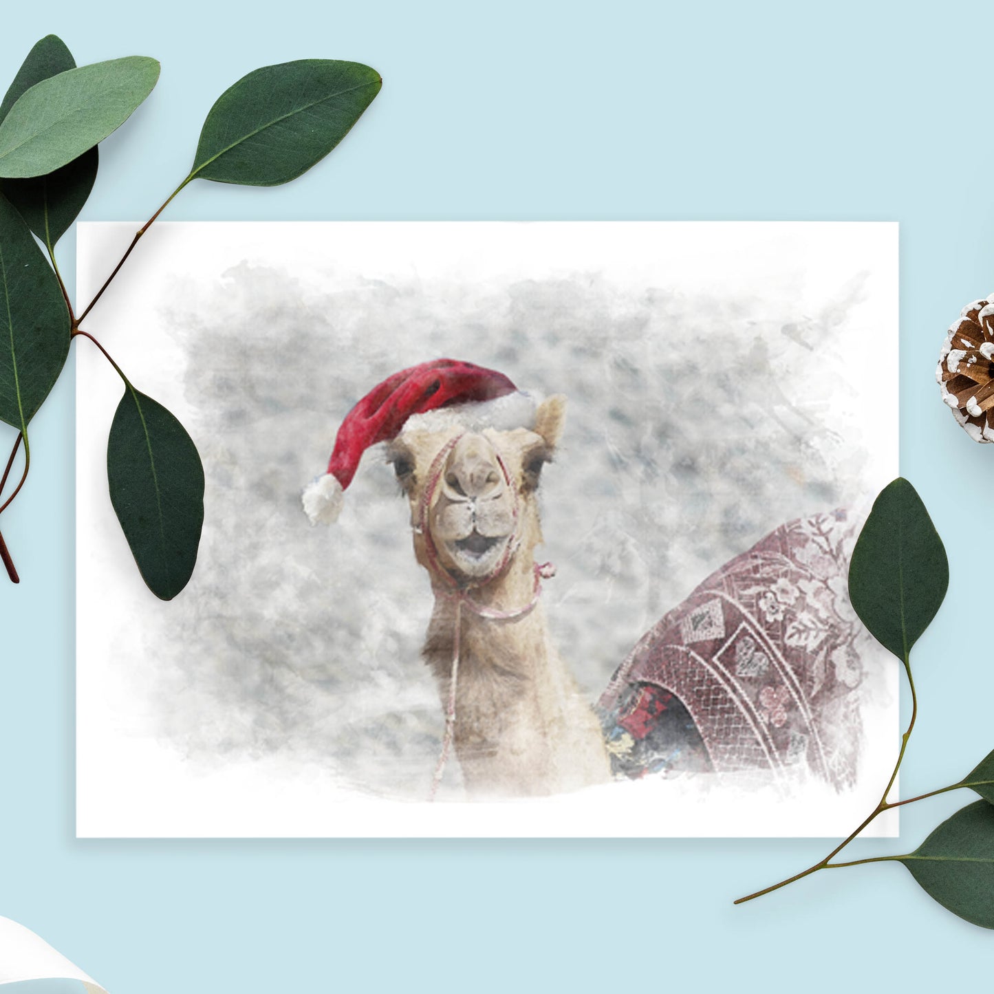 Smiley Christmas Camel Card